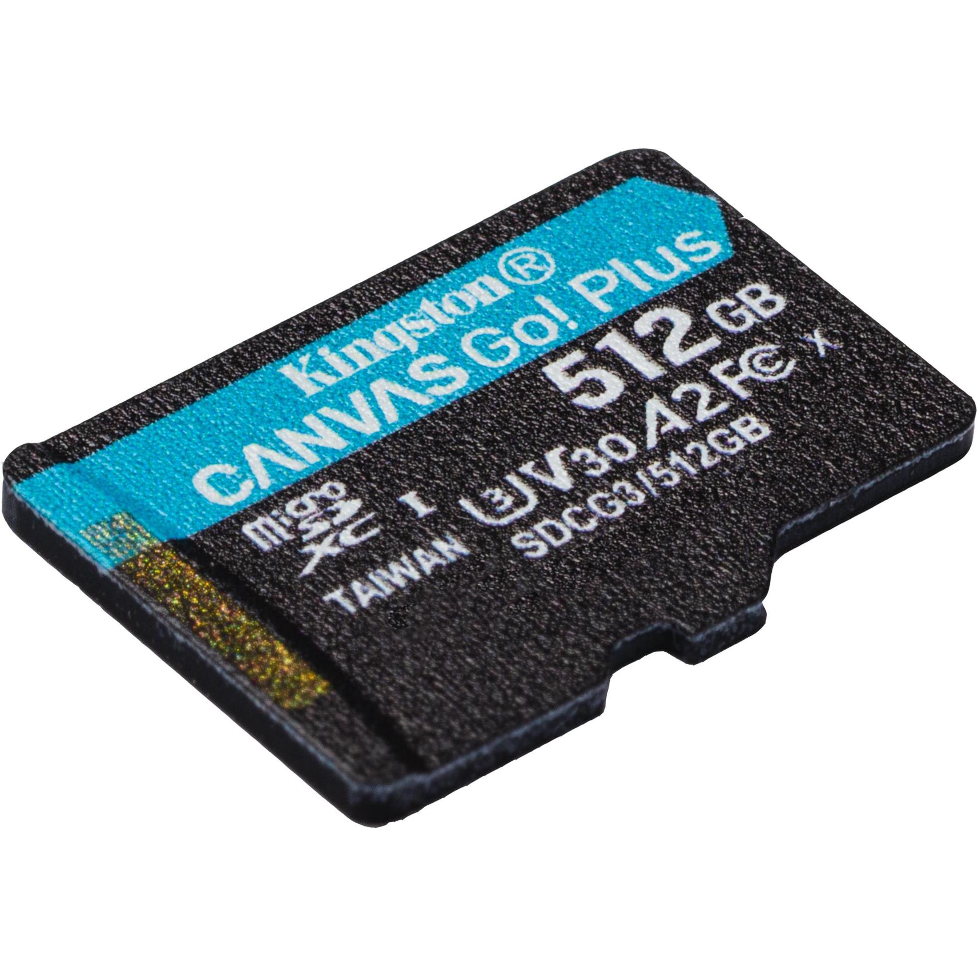 Thumbnail - Kingston Canvas Go Plus (512 GB, microSDXC, U3, UHS-I), Speicherkarte, Schwarz