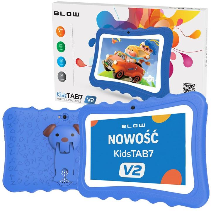 Image du produit Blow Tablet KidsTAB7 V2 4/32GB niebieskie etui 2MP (7", 128 Go, Bleu, Noir)