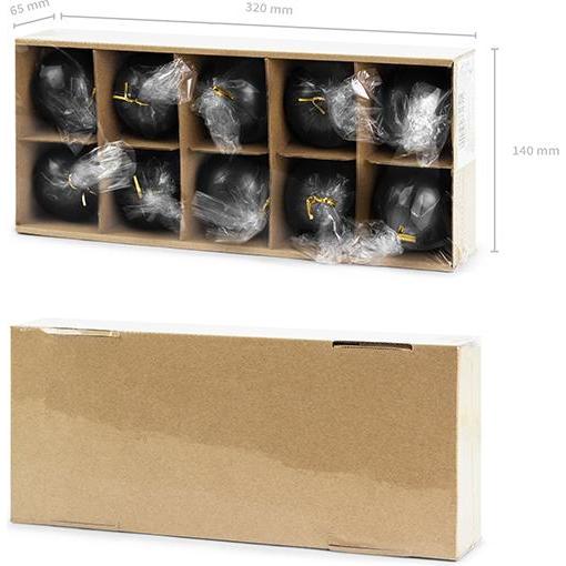 Thumbnail - Partydeco, Kerzen, Schwarze Kugelkerze - 6cm (10stk) (10 Stk.)