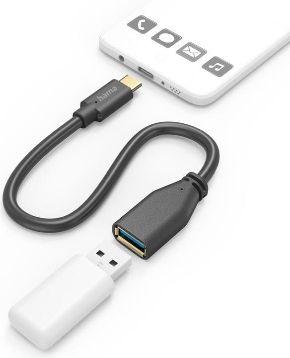Hama USB C – USB A Adapter (0.15 m, USB 3.2 Gen 1)