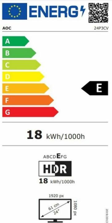 Energy Label AOC 24P3CV (1920 x 1080 pixels, 23.80")