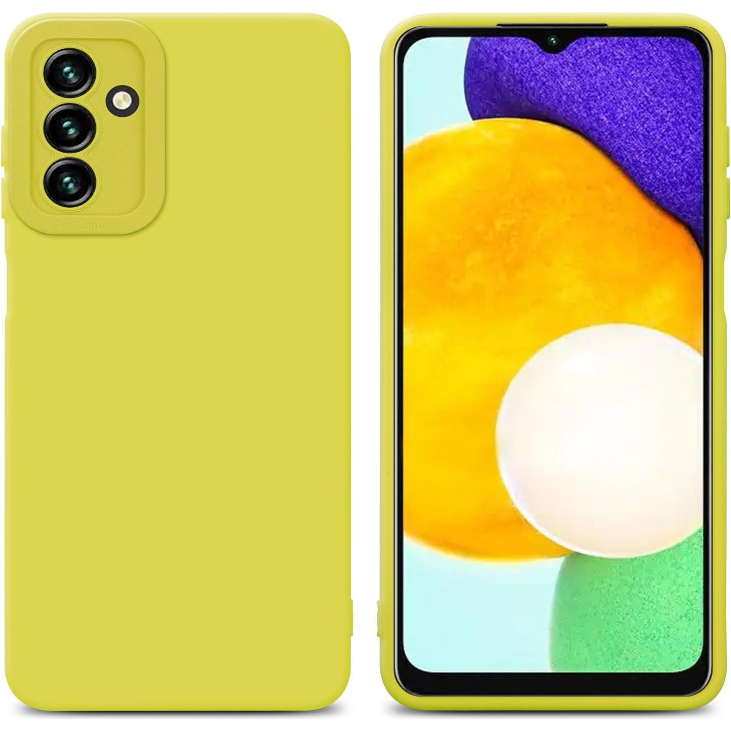 Cadorabo Hülle für Samsung Galaxy A13 5G im TPU Fluid LM162 Style (Samsung Galaxy A13 5G), Smartphone Hülle, Gelb