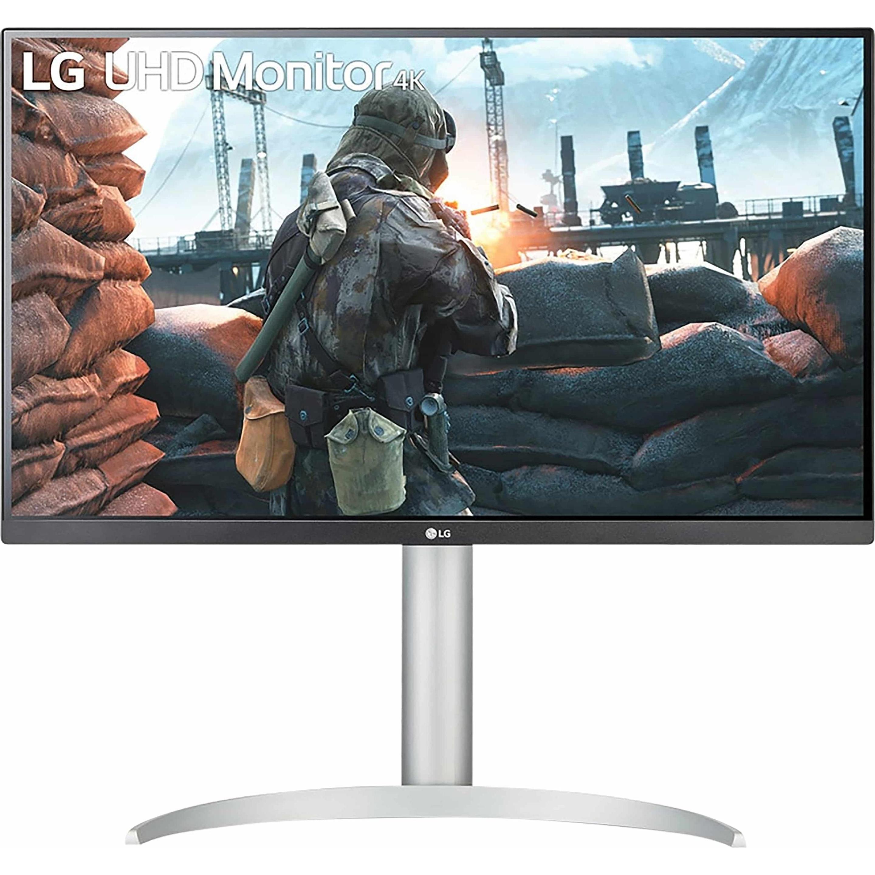 LG 27UP650-W (3840 x 2160 Pixel, 27"), Monitor, Weiss, Silber, Schwarz