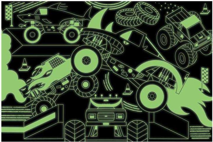 Produktbild Mudpuppy Glow in Dark Puzzle, Monster Trucks 100 pcs (100 Teile)
