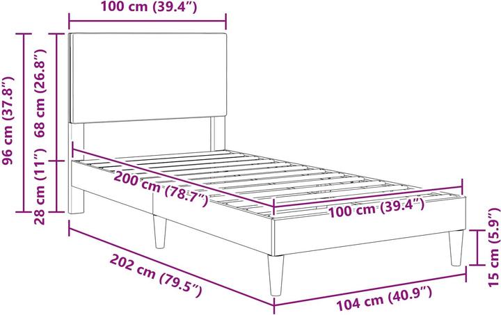 Image du produit vidaXL Moderner Bettrahmen (100 x 200 cm)