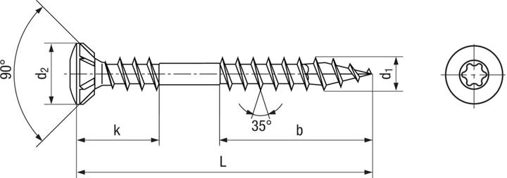 Produktbild Spax Fassadenschraube A2 Linsensenkkopf 8mm Fraesrippen T-Star Plus T20 Fixiergewinde 4cut (100 Schrauben pro Stück)