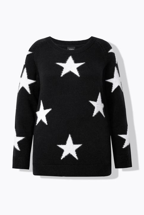 Produktbild Ulla Popken Pullover, Glitzersterne, Rundhals, Raglan-Langarm (60)
