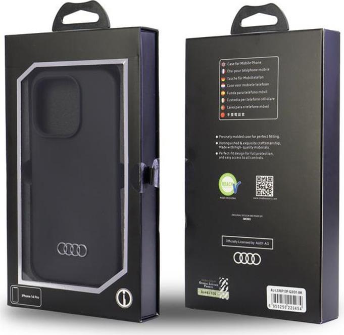 Produktbild Audi Silicone Case iPhone 13 Pro / 13 6.1" czarny/black hardcase AU-LSRIP13P-Q3/D1-BK (Apple iPhone 13 Pro)