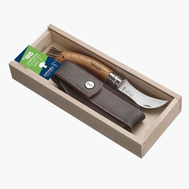 Image du produit Opinel No 08 Couteau à champignons avec brosse & étui (7 cm)