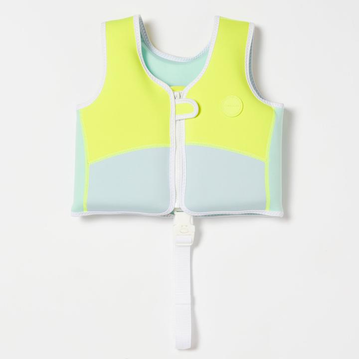 Sunnylife Swim Vest 2-3 Aqua Neon Yellow