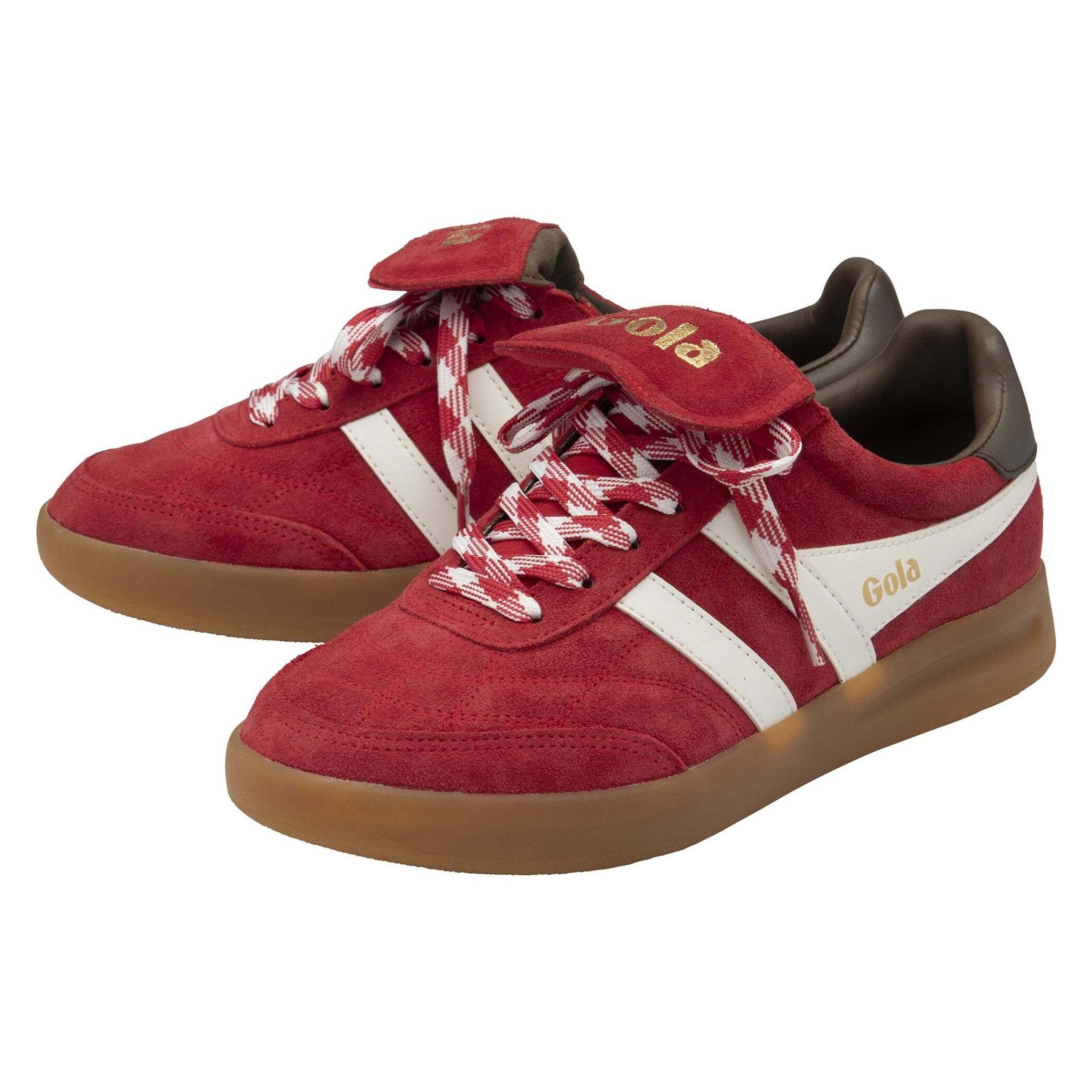 Gola, Damen, Sneakers, Stadia '86 Trainer, Rot, Weiss, Braun, Schwarz, Mehrfarbig, (41)