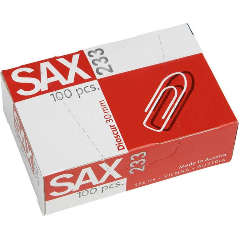 SAX, Büroklammer, Büroklammer spitze Form 30mm Metall verzinkt 100 St./Pack. (1 x)