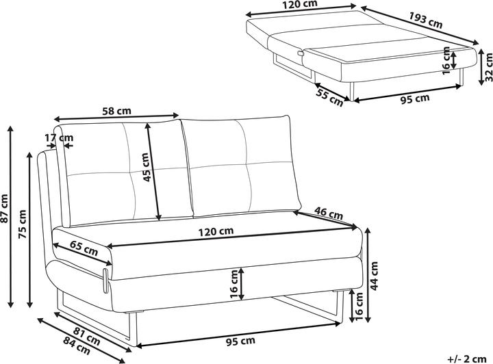 Produktbild Beliani Jerslev (2-Sitzer)