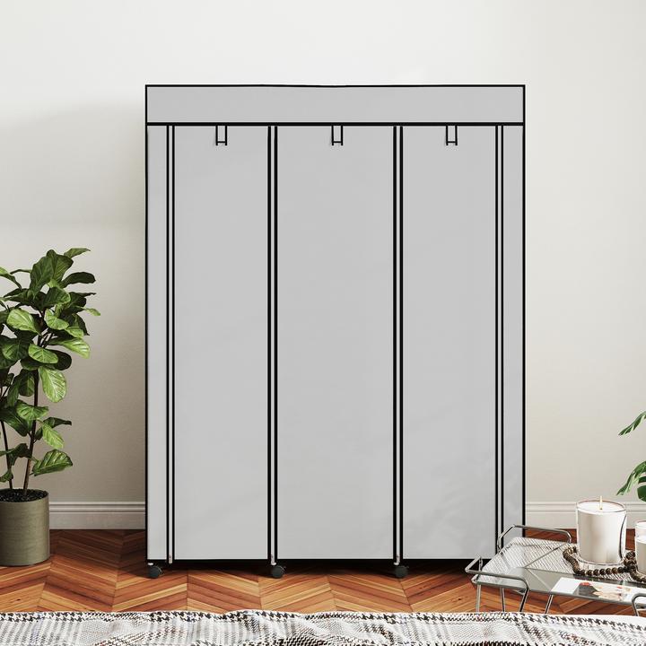 Immagine prodotto Homcom Stoffschrank Stahl, Vliesstoff Hellgrau