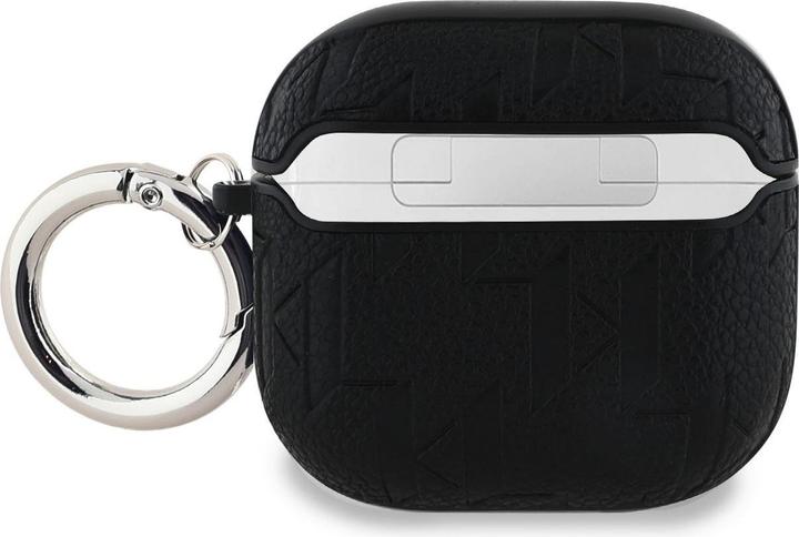 Productafbeelding Karl Lagerfeld Monogram Karl & Choupette hoofdetui voor AirPods 4 - Zwart (Hoes voor oplaadkoffer)