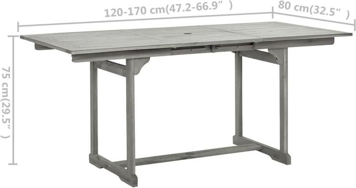 Produktbild vidaXL Gartentisch (170 x 80 x 75 cm)