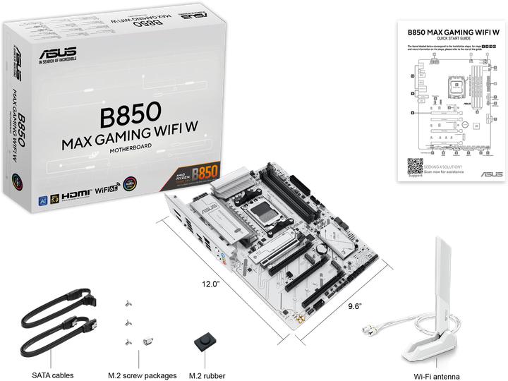 Produktbild ASUS B850 MAX GAMING WIFI (AMD B850, ATX)