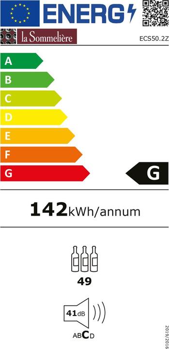 Label énergétique La Sommelière Armoire à vin ECS50.2Z