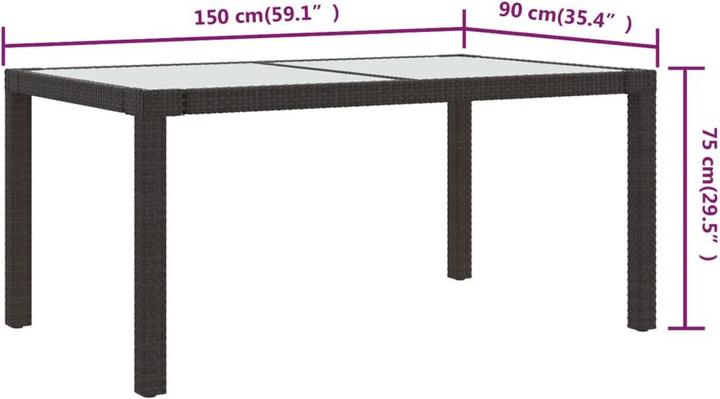 Produktbild vidaXL Gartentisch (150 x 90 x 75 cm)