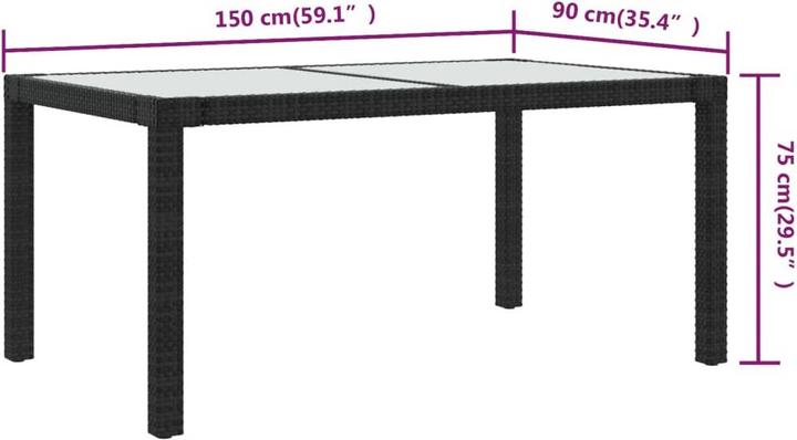 Produktbild vidaXL Gartentisch (150 x 90 x 75 cm)