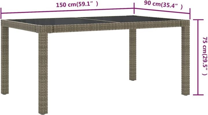 Produktbild vidaXL Gartentisch (150 x 90 x 75 cm)
