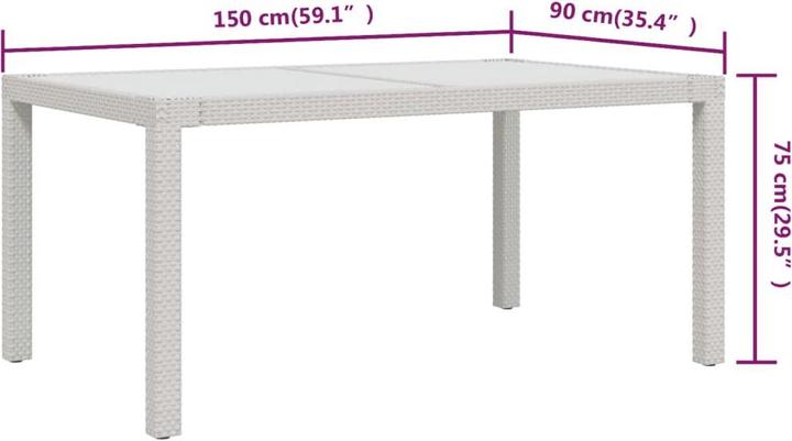 Produktbild vidaXL Gartentisch (150 x 90 x 75 cm)