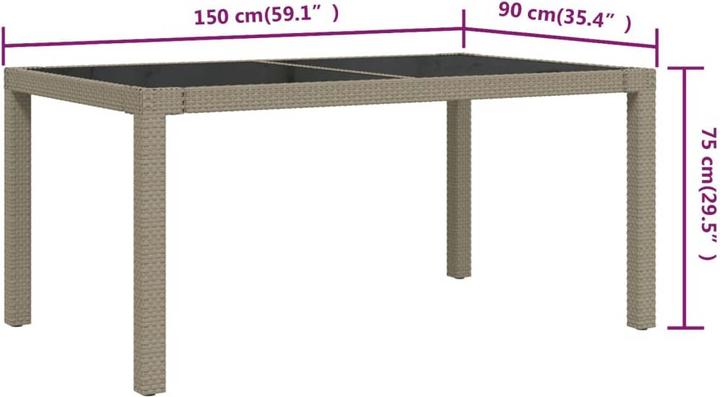 Produktbild vidaXL Gartentisch (150 x 90 x 75 cm)