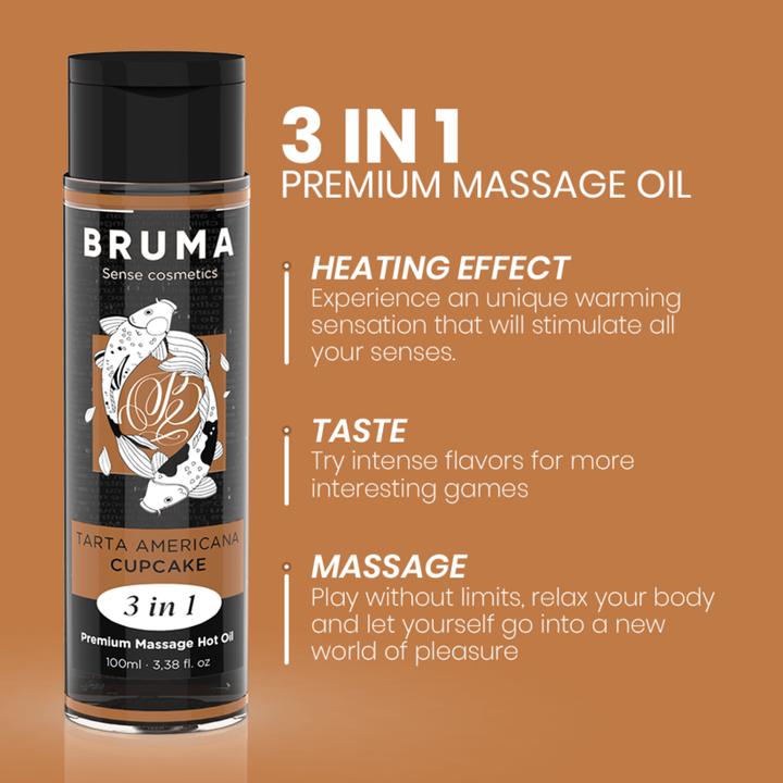 Actual product image Bruma Premium Massage Oil With Warming Effect, Cupcake Flavour 3 In 1 - 100 ml (100 ml)