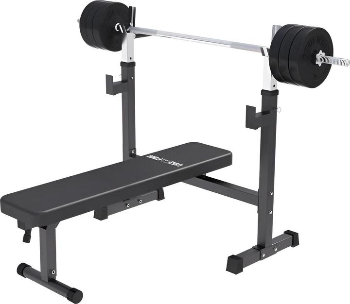Gorilla Sports Hantelbank mit Ablage inkl. Hantelset 100kg