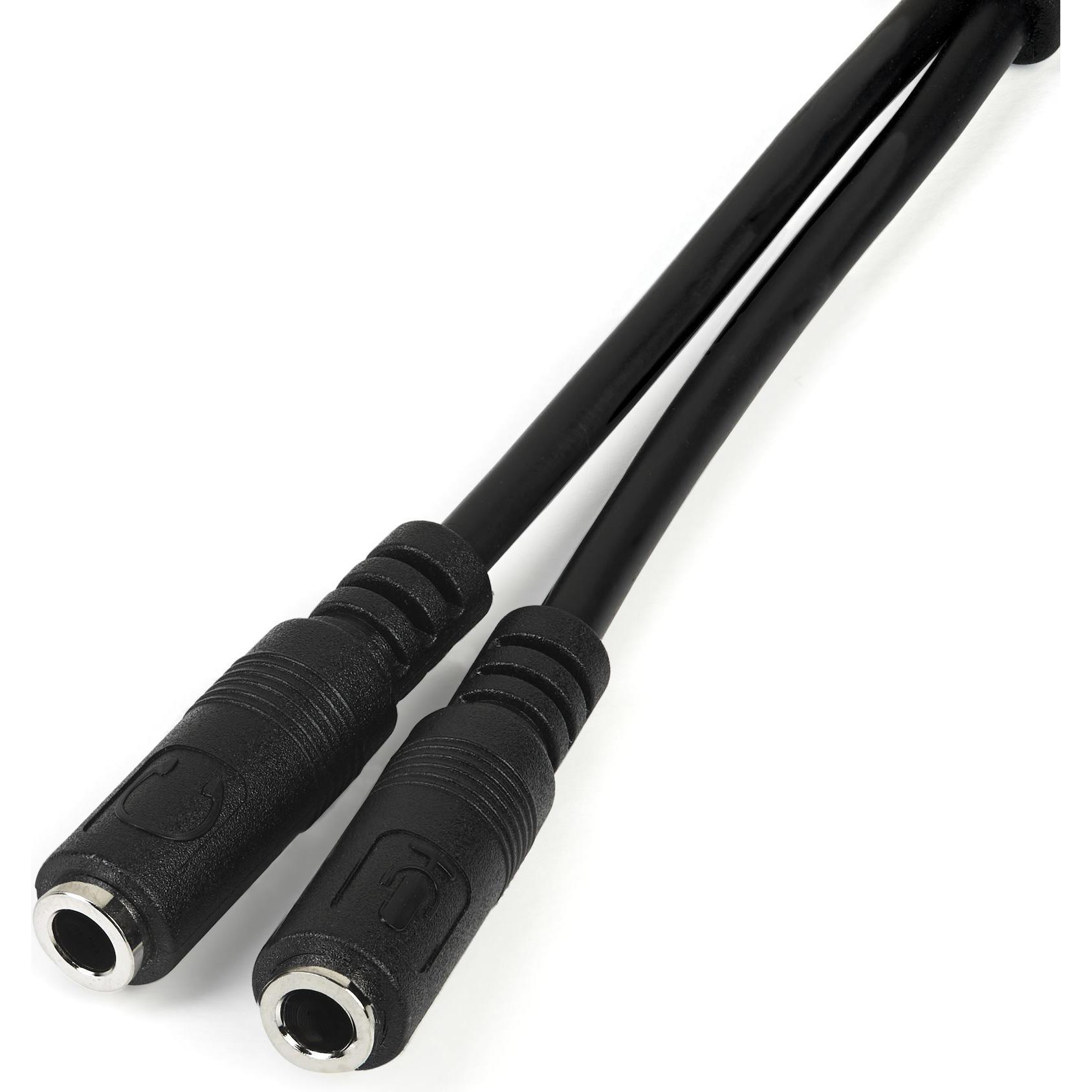 StarTech 3,5mm Klinke Audio Y-Kabel - 4 pol. auf 3 pol. Headset Splitter (0.20 m), Audio Kabel