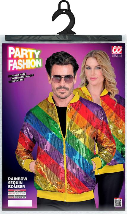 Actual product image Widmann Sequin jacket in rainbow pattern unisex (XXL)
