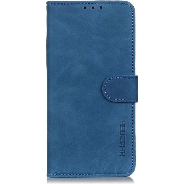 MU Classic Classic IV Leder Bookcover Series (Huawei Y5p), Smartphone Hülle, Blau