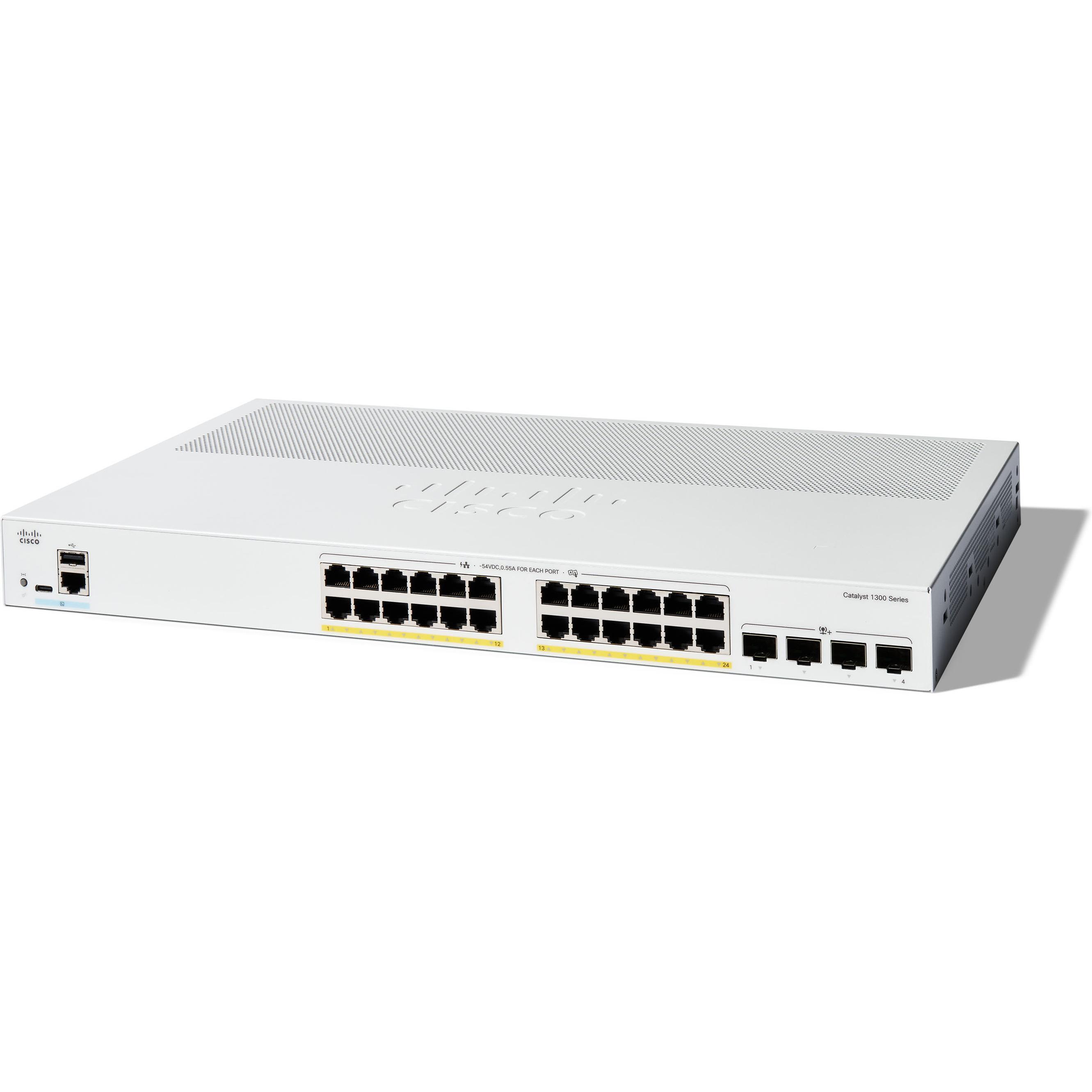 Cisco CATALIZZATORE 1300 24 PORTE GE POE (28 porte), Switch di rete, Grigio
