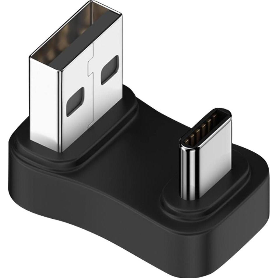 PowerGuard USB-A zu USB-C 180 Grad Winkel U-Form nach unten Adapter (male/male) (USB 3.1), USB Kabel