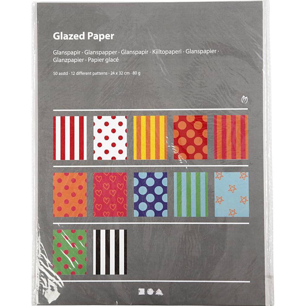 Creativ Company, Carta bricolage, Glazed Paper (80 g/m², 1x)