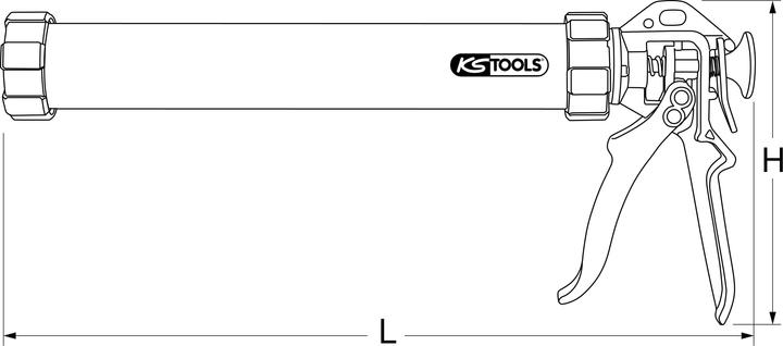 Image du produit KS Tools Pistolet manuel à cartouche 600 ml, 480mm
