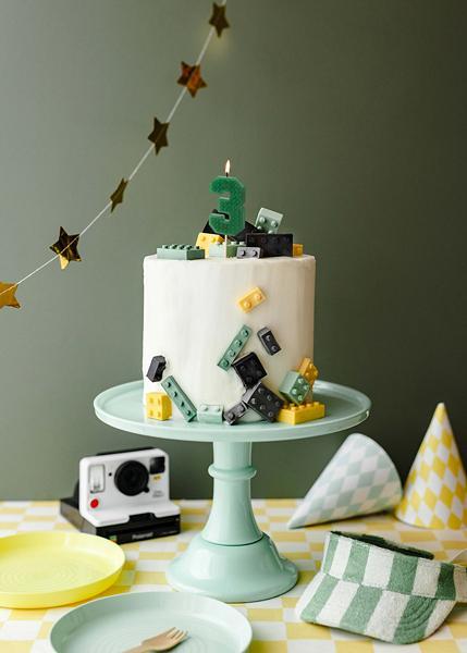 Actual product image Partydeco Candle number 3 - Bricks (1 pcs.)
