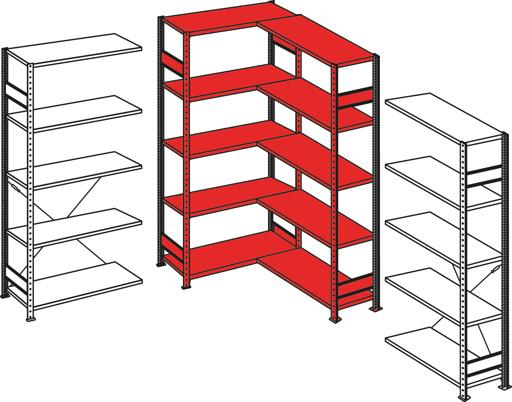 Image du produit Schulte Lagertechnik Système enfichable Étagère d'angle MULTIplus150