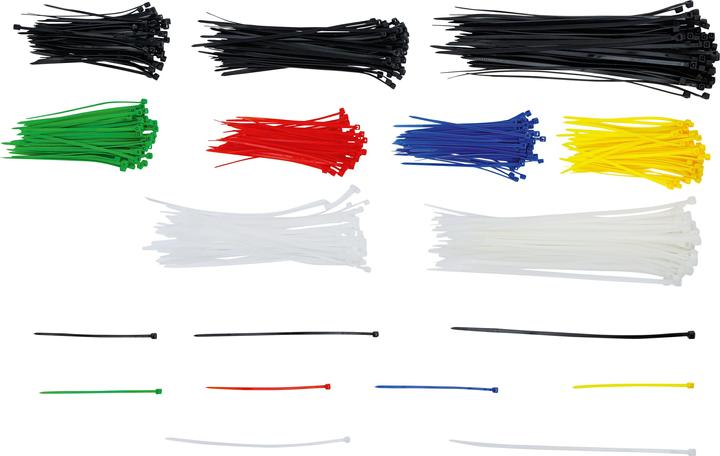 Actual product image BGS Cable Tie Assortment coloured 100 - 150 - 200 mm 450 pcs. (Plastic cable ties, 100 mm, 450 pcs.)