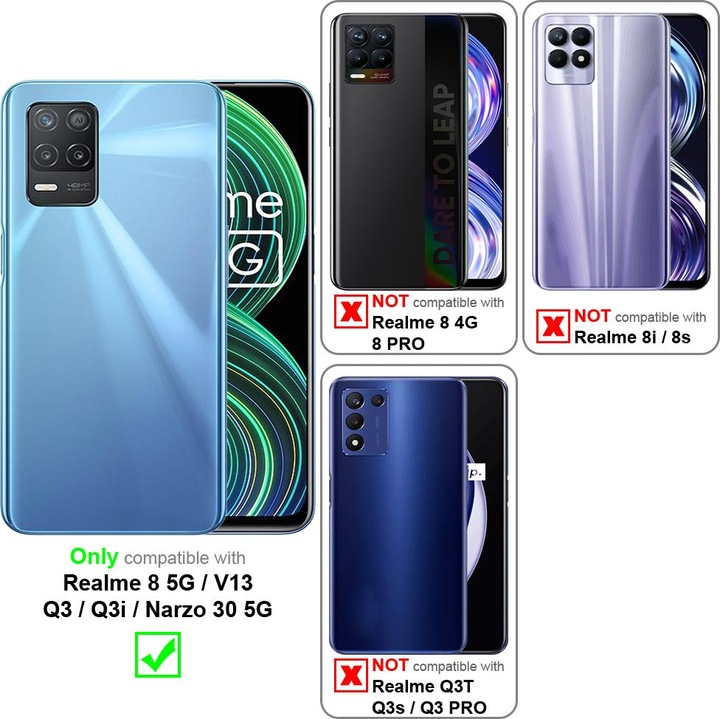 Immagine prodotto Cadorabo Custodia per Realme 8 5G / V13 / Q3 / Q3i / Narzo 30 5G universale (Realme V13, Realme Narzo 30 5G, Realme Q3i 5G)