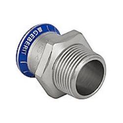 Geberit, Rohrverbindungstechnik, Adapter Mapress Stainless steel outer thread DN 15/20 (31705) buy cheap online (Pressve...