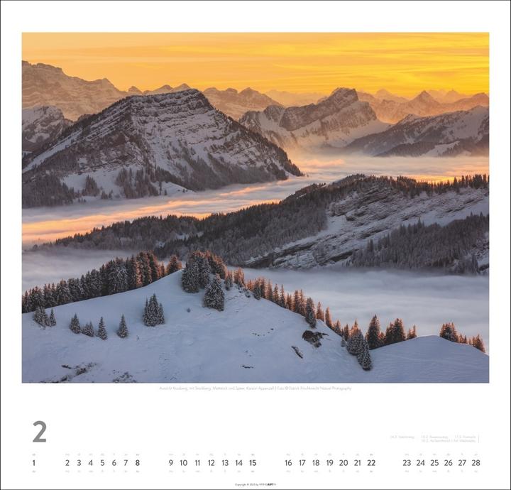 Produktbild Schweiz Kalender 2026 - Schönste Landschaften und Ansichten (48 x 46 cm, Harter Einband, Deutsch)