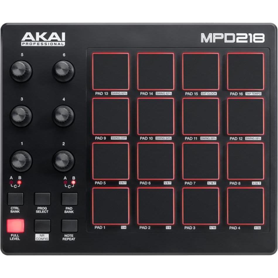 Akai Professional Mpd218 (Controller), MIDI Controller, Schwarz, Rot
