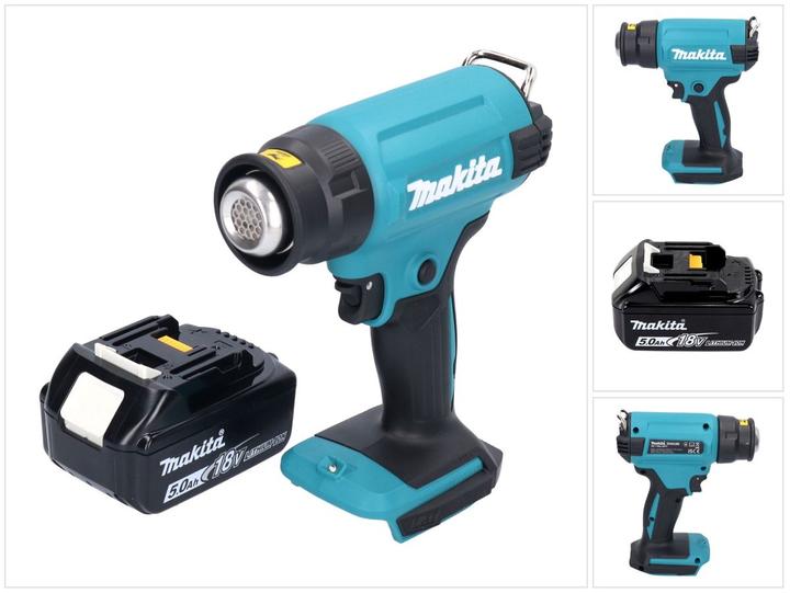 Actual product image Makita DHG 180 T1 Battery hot air gun 18 V 550 °C + 1x battery 5.0 Ah - without charger