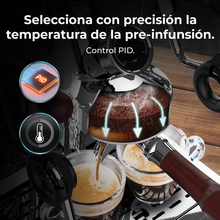 Actual product image Cecotec Professional E61 Espresso Machine with PID Control, Dual Outlet, and 15 Bar Pressure