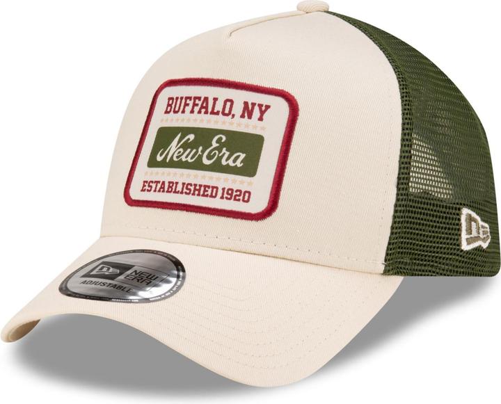 Produktbild New Era Adjustable A-Frame Trucker Cap - RETRO PATCH beige