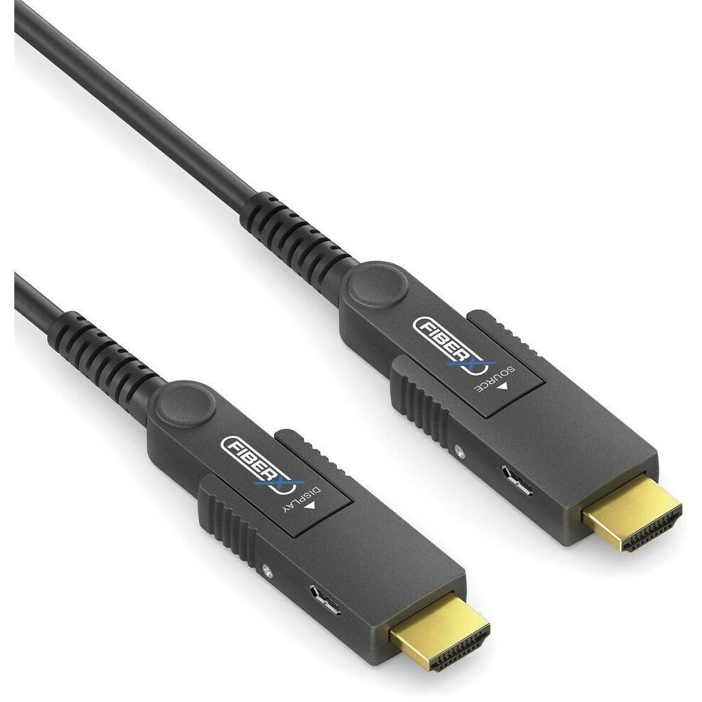 Purelink FiberX Serie - Micro HDMI/HDMI 4K Glasfaser Verlängerung - 100m (100 m, HDMI), Video Kabel