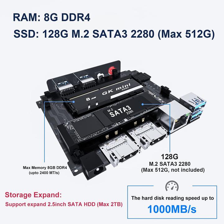 Image du produit Beelink GK Mini PC (Celeron J4125, 8+128GB)