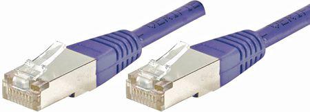 Actual product image Exertis Connect Patch cable F/UTP, CAT.6, violet, 0.5 m Patch cable with particularly narrow bend protection (F/UTP, CAT6, 0.50 m)