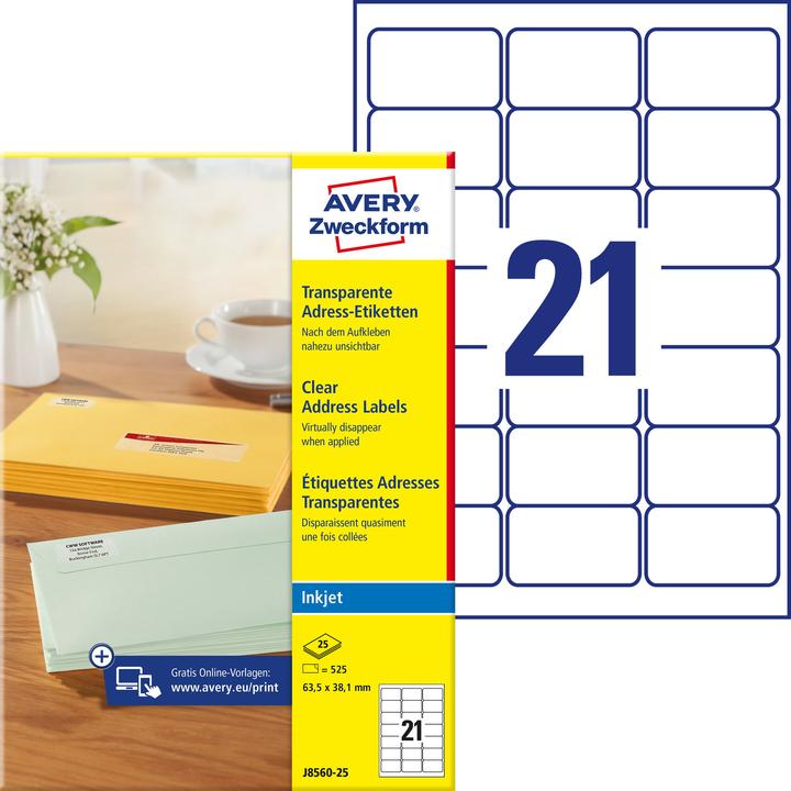 Actual product image Avery Address labels 63.5xm38.1mm